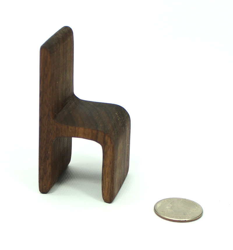 Modern Dark Wood Chair Miniature